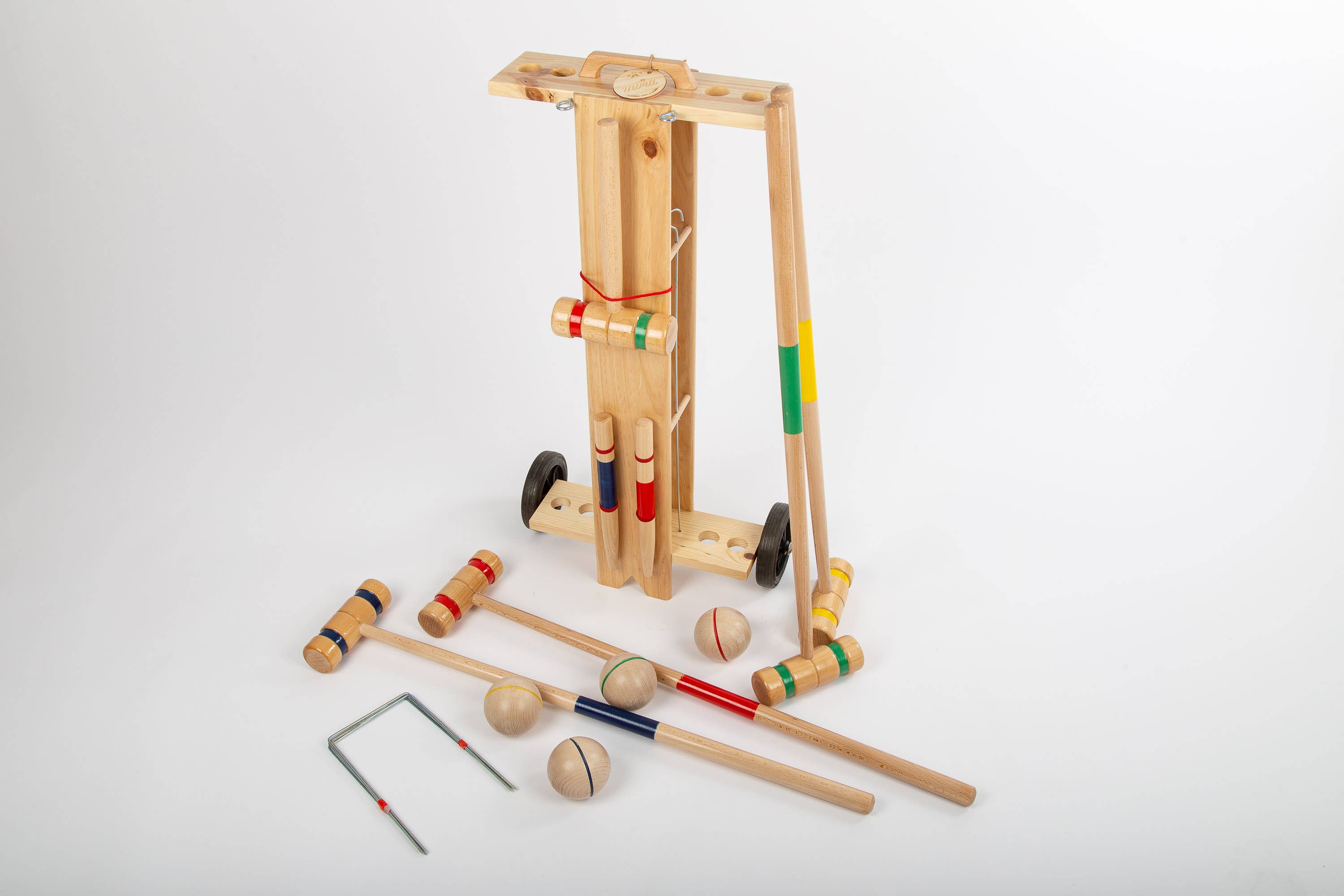 MORA PLAY - Vente Jeu de sport – enfant et bébé - Jeu de croquet dans un chariot en bois - 4 joueurs4