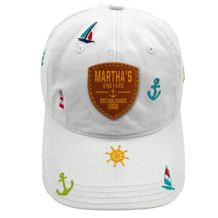 Northern Icons Creations INC - Wholesale Baseball Cap - Unisex - Martha’s Vineyard Coastal Embroidered Baseball Cap, Nautical Anchor Sailboat Beach Hat for Ocean Lovers3
