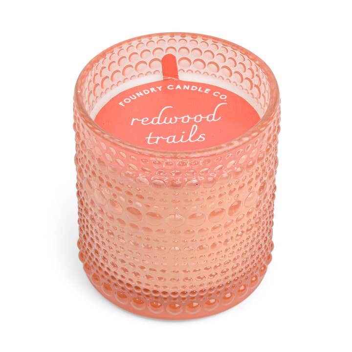 Coral Knobbed Textured Glass With Dust Cover for wholesale by Foundry Candle Co