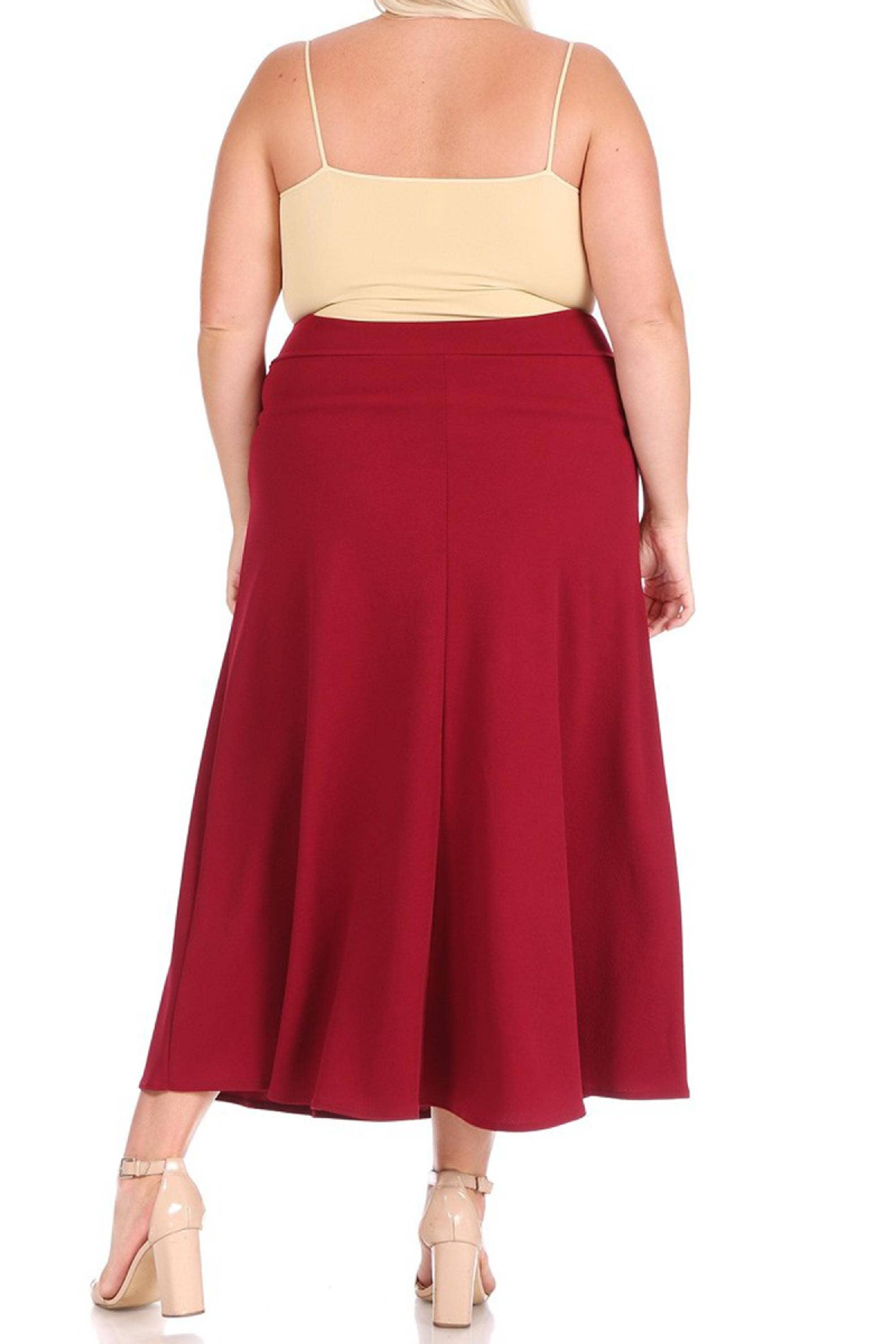 MOA COLLECTION - Wholesale Skirt - Women's - Women's Plus Size Flare A-line Long Skirt2