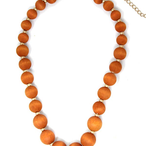 Jewelry Max – Engroshandel Perlehalskæde – (B732) TRÆKUGLEPERLE HALSKÆDE0