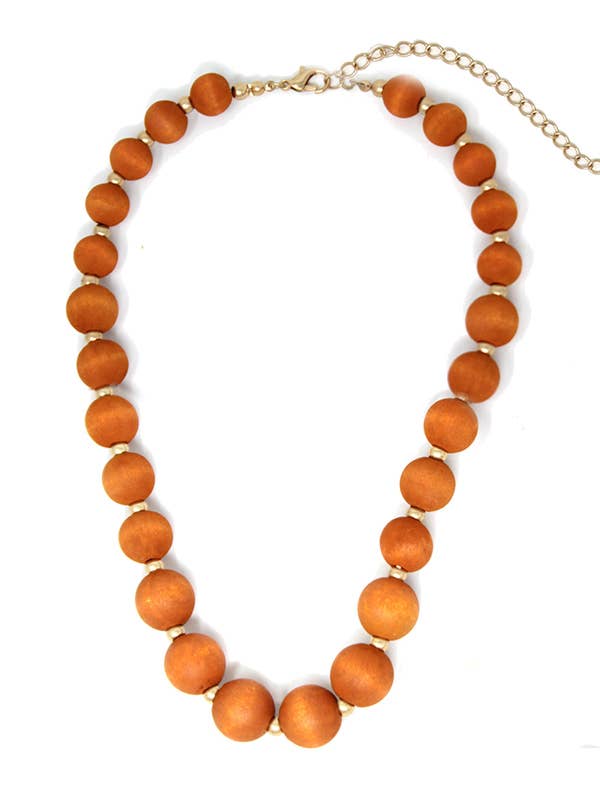 (B732) COLLIER DE PERLES EN BOIS pour la vente par Jewelry Max