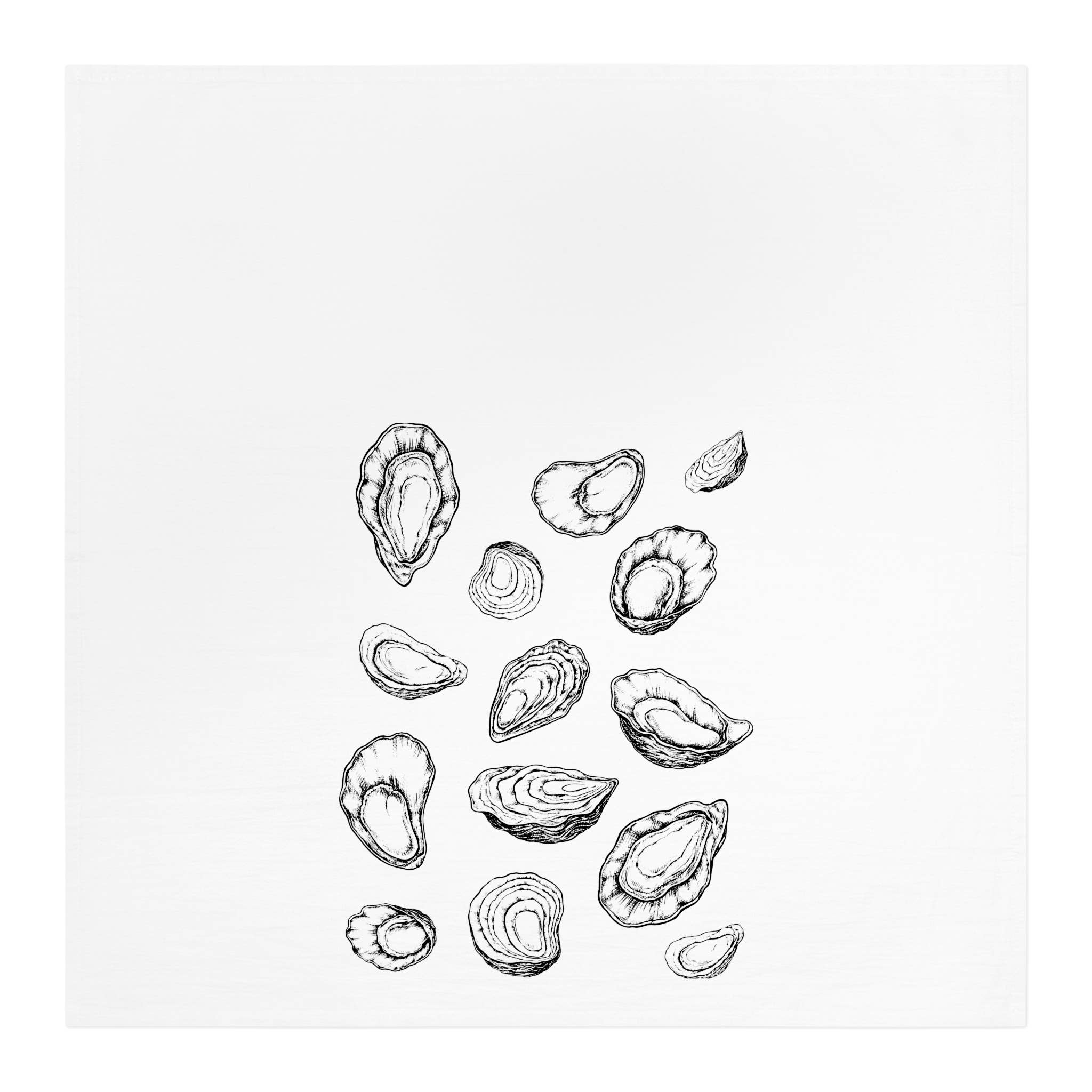 Our Wild Puget Sound – wholesale Tea towel – Oyster Printed 100% Cotton Kitchen Tea Towel3