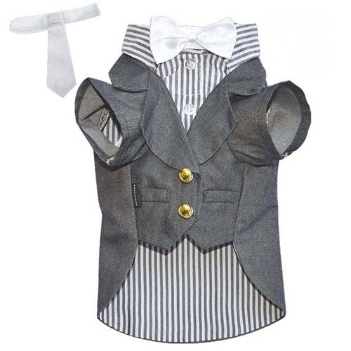 SMALL DOG - Grey Suit Jacket for wholesale by DoggyDolly Australia/NZ