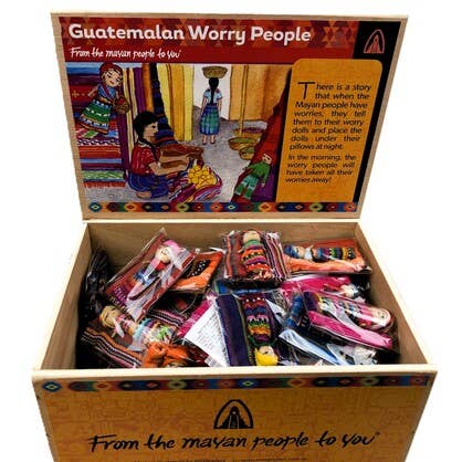 Mexitraders - Wholesale Doll – Kids - Single Worry Doll in a textile pouch - refill stock2