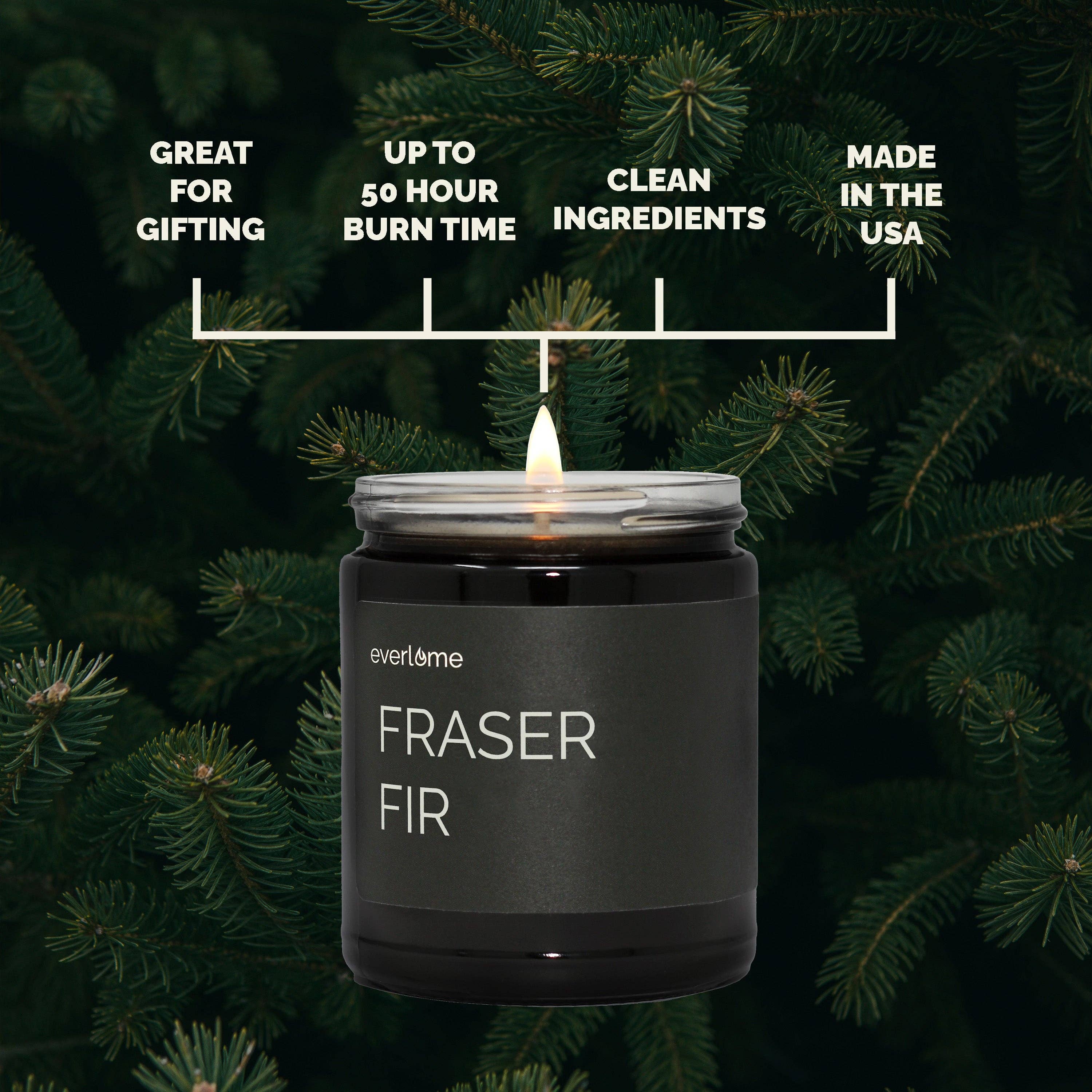 Everlume - Vente Bougie en bocal - Bougie en pot en cire de soja au sapin de Fraser - Non toxique, 50 heures de combustion4