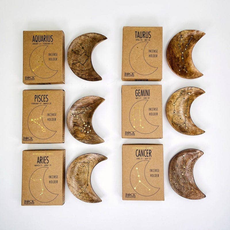 Rock Paradise - Wholesale Wierookhouder - Kristallen maansikkel wierookhouder met sterrenbeelden - Rock Paradise0