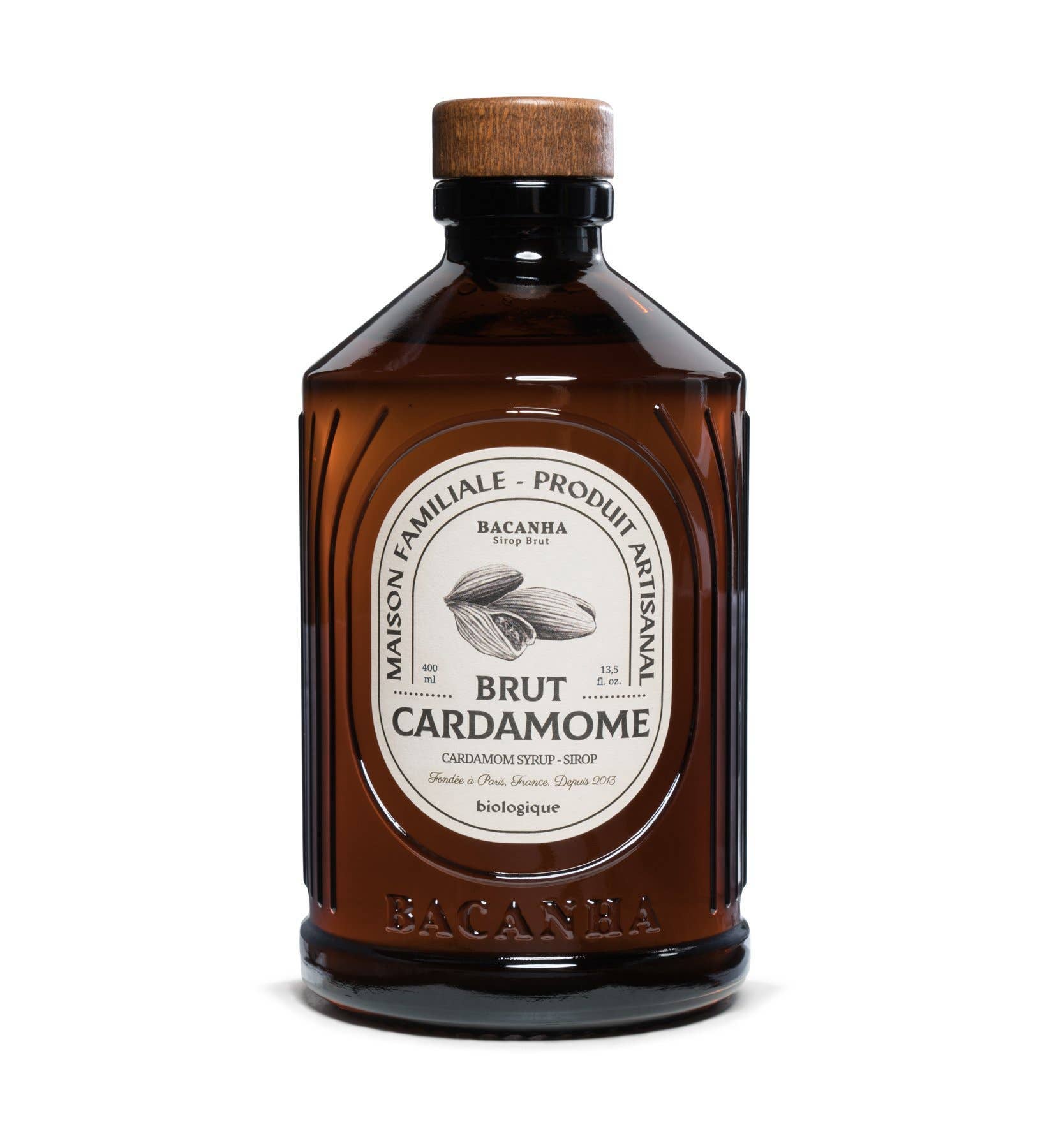 Bacanha USA - Wholesale Cocktail Mix/Syrup - Raw Cardamom Syrup - Organic - 13,5 fl. oz.