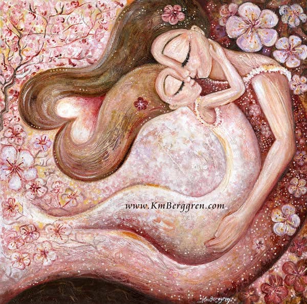 Katie m. Berggren art & design, LLC - Wholesale Art Print - Fleeting & Forever - Mom & Daughter Cherry Blossom Art Print1