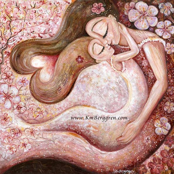 Katie m. Berggren art & design, LLC - Wholesale Art Print - Fleeting & Forever - Mom & Daughter Cherry Blossom Art Print1