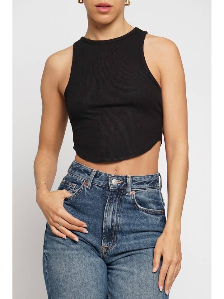 CROPPED RIBBED TANK TOP for wholesale by Sans Souci