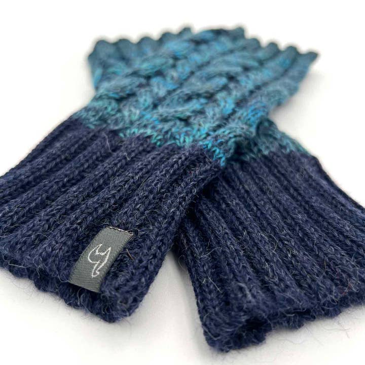 Shupaca Alpaca – Engroshandel Handsker - Unisex – Alpaka Handsker - Flettet - Ocean Drift2