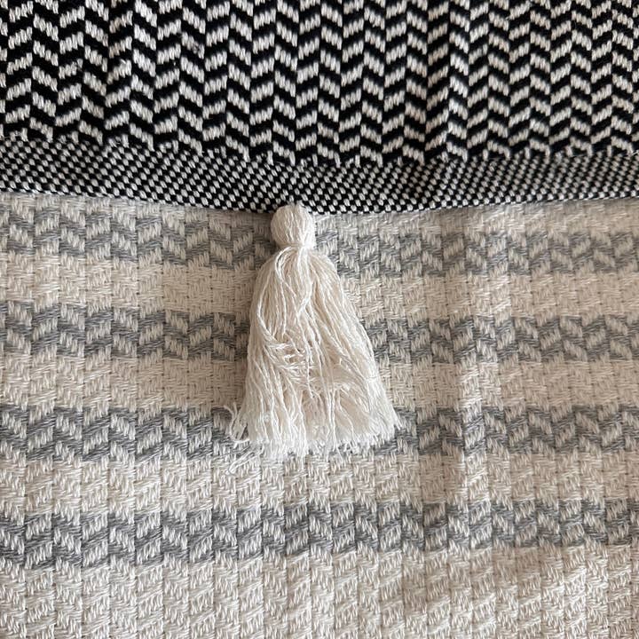 Basic Layers – wholesale Bedding set – COTTON BLACK POM POM BEDSPREAD