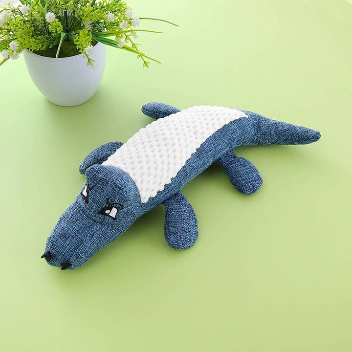 PAWPAWwholesale - Wholesale Pet Plush Toy - Dog - Linen Croc Chew Toy, Durable Fun for Dogs_CWMM54651