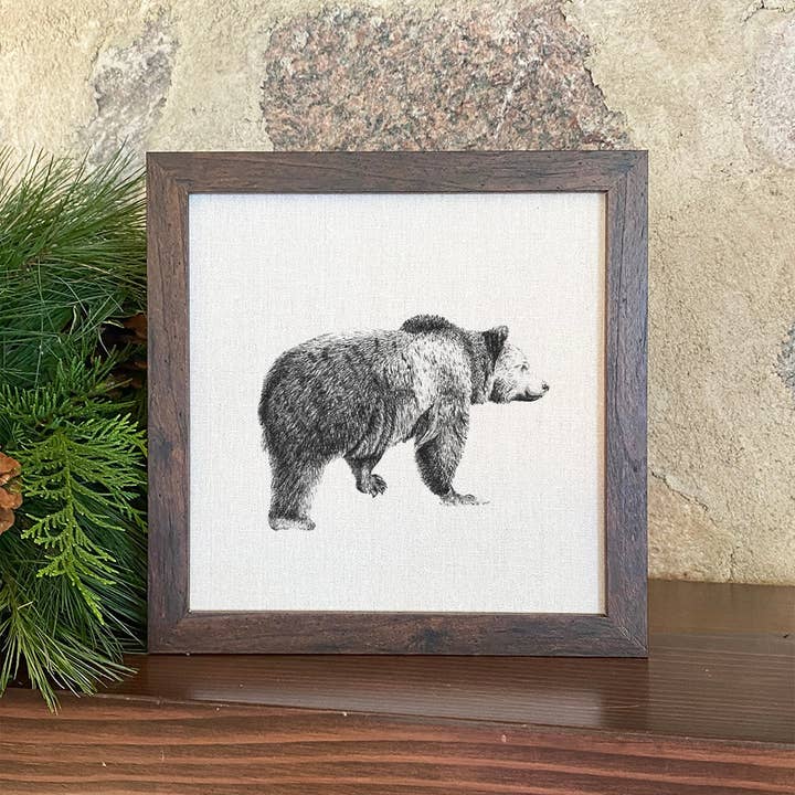 Bear Sketch - Framed Sign for wholesale by North & Pine