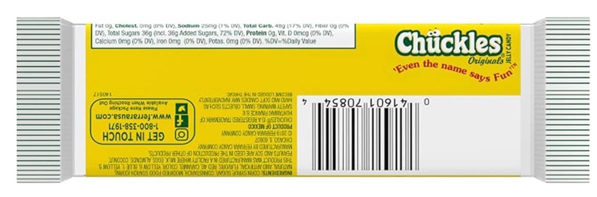 O'Shea's Candies Sweet Shop - Wholesale Hard Candy - Nostalgic 1921 Original 5 Flavor CHUCKLES - 24ct Display Box4