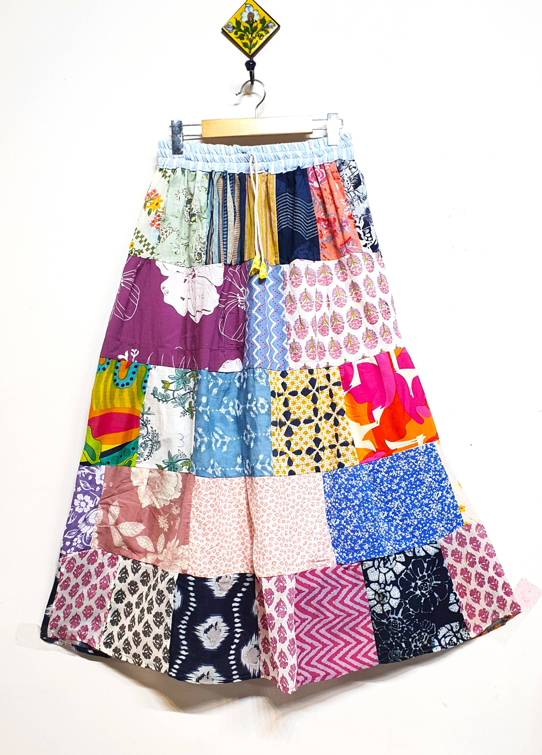 Beige & Co Thai Crafts - Wholesale Skirt - Women's - Zero-Waste Patchwork Cotton Maxi Skirt – One of a Kind4