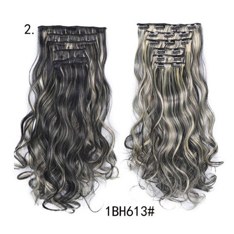VIGOR - Wholesale Hair Extensions - Long Curly Wavy Hair 16 Clip In Hair Extension6