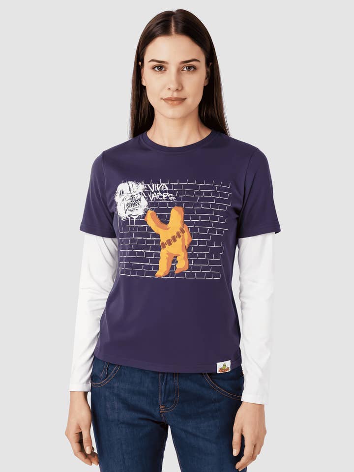 BanBat - Wholesale T-Shirt - Women's - Two-in-one effect cotton t-shirt - 2008MLK014MU0