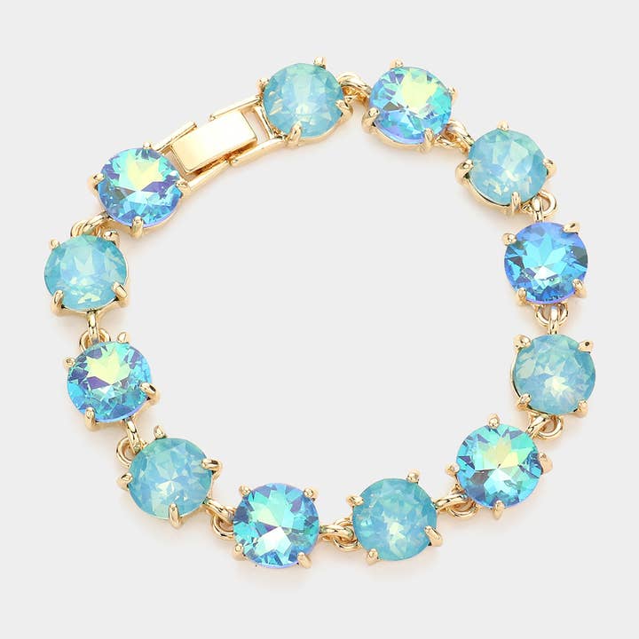 Sensibling Corp. - Wholesale Link & Chain Bracelet - American USA Round Stone Link Evening Bracelet10