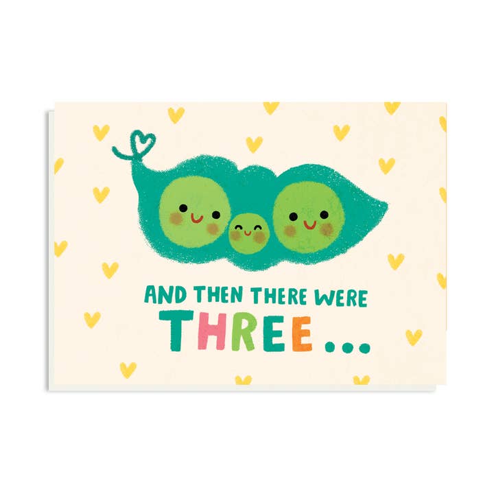 Then There Were Three Card | Gender Neutral New Baby Card for wholesale by Stormy Knight