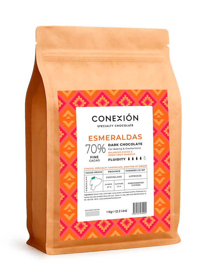 Esmeraldas 70% : couverture au chocolat noir pour la vente par Conexión Chocolate