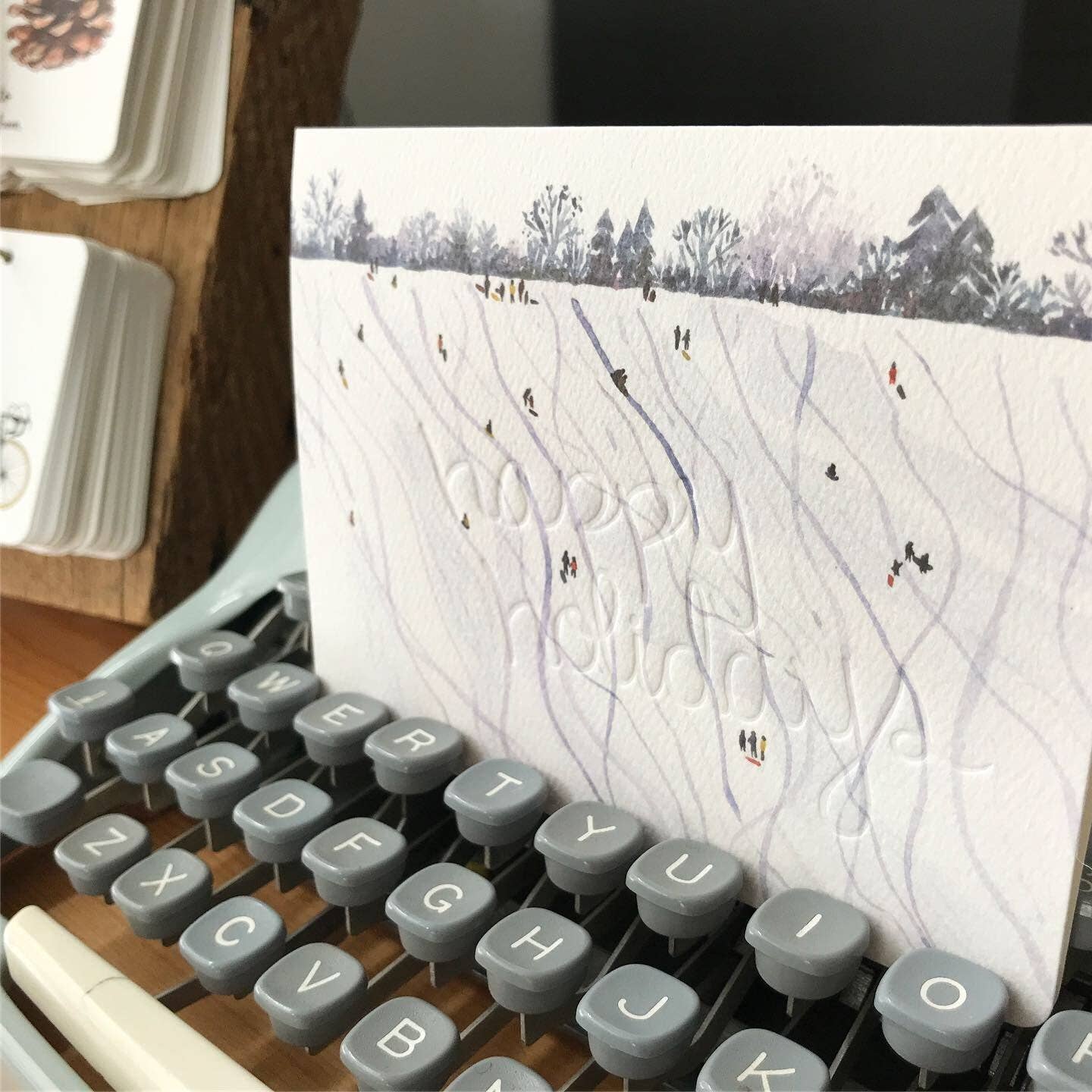 Gotamago - Wholesale Christmas Card - Toboggan Holiday Card0