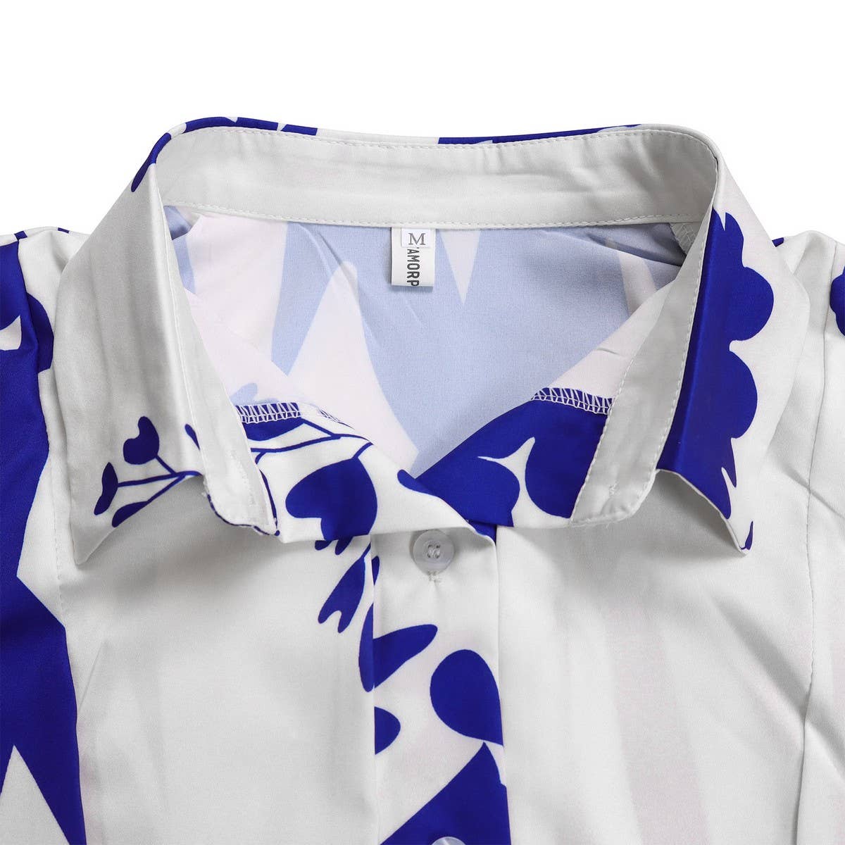 ACCITY - Wholesale Dress - Women's - TEMPERAMENT PRINTED IRREGULAR LAPEL DRESS_CWDMD36556