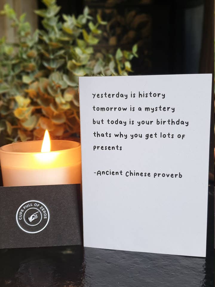 Biglietto d'auguri di ieri è storia per la vendita all'ingrosso da parte di Cups Full of Zeros