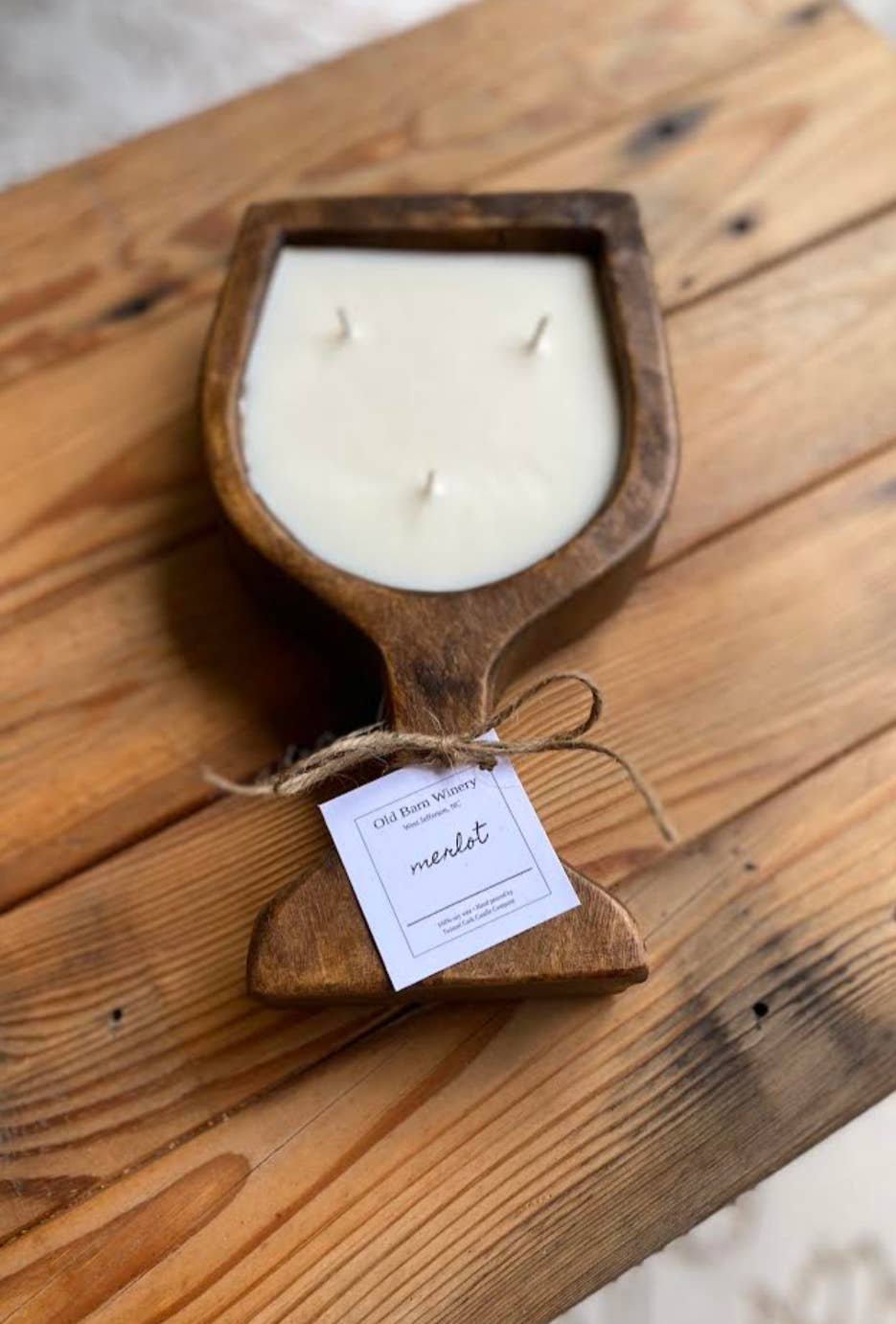 My Amigos Imports - Wholesale Candle Holder - Wine Glass Dough Bowl-6 x 10 inches-Wood-Wine Glass-Waxed