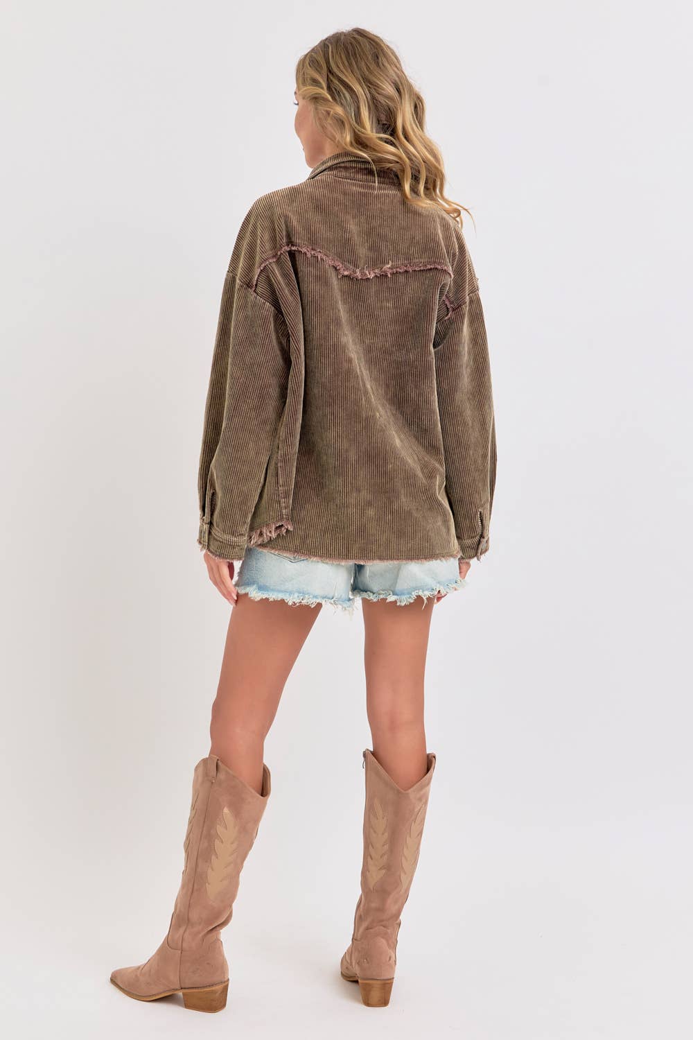 Sweet Lovely by Jen - Wholesale Shirt Jacket/Shacket - Women's -  CORDUROY SHACKET MINERAL WASHED COWBOY WESTERN COMBINED12