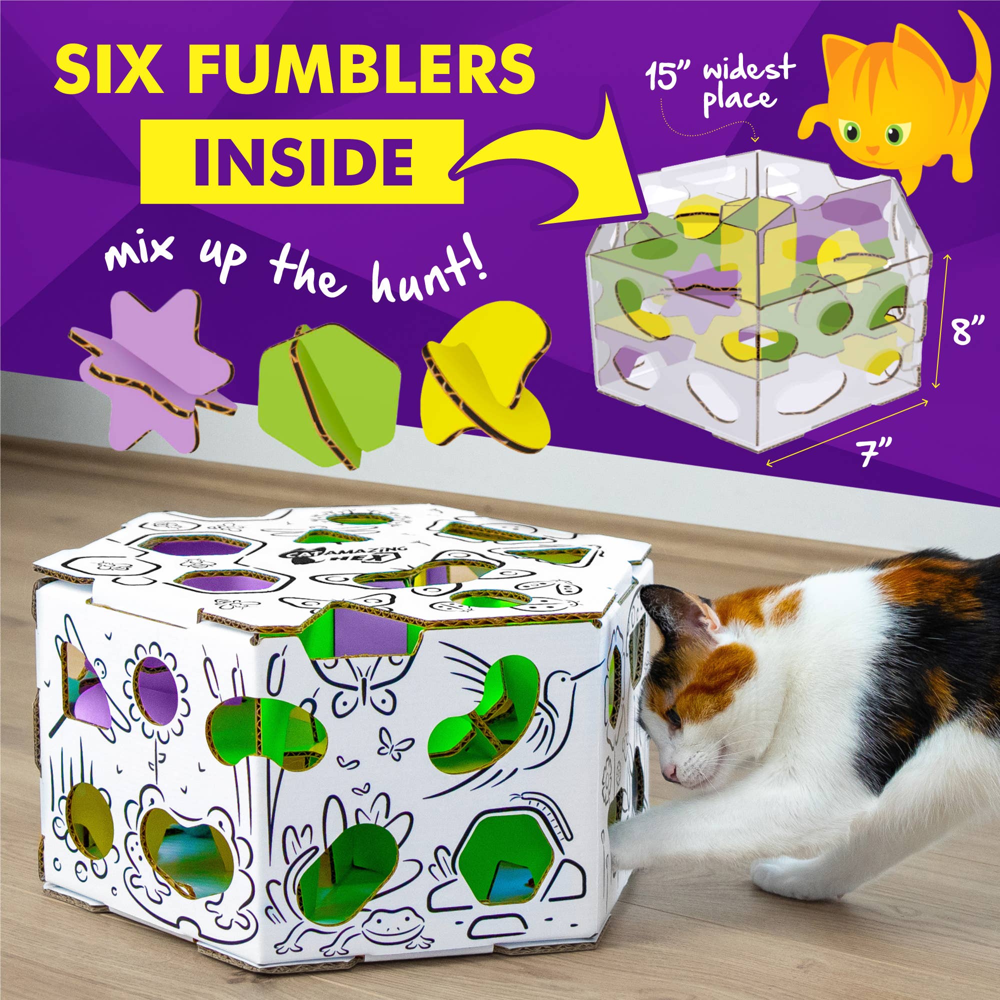 Cat Amazing - Wholesale Pet Toy - Cat - HEX Interactive Cat Toy and Puzzle Feeder3