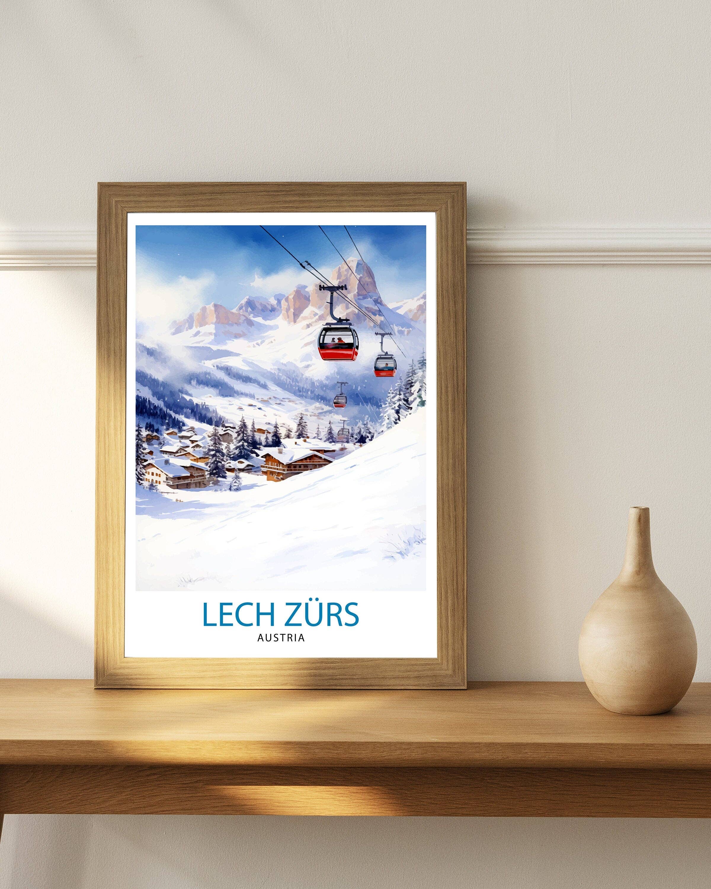 InkNPrintz – wholesale Poster – Lech Zurs am Arlberg Austria Travel Poster Skiing4