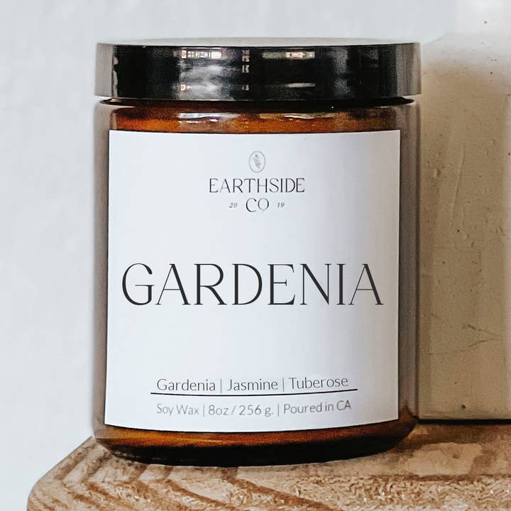the earthside co - Wholesale Jar/Filled Candle - Gardenia Scented Soy Jar Candle