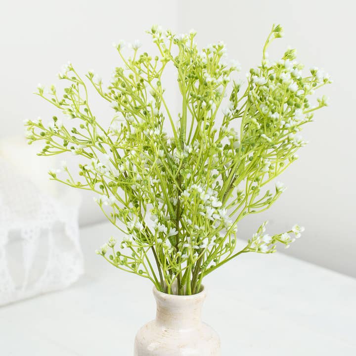 15" Weatherproof Mini Berry Baby's Breath Greenery Bush for wholesale by Factory Direct Craft