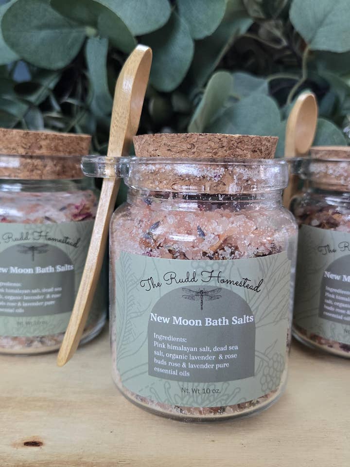 Lunar Renewal Bath Salts - Handcrafted with New Moon Energy for wholesale by The Rudd Homestead LLC