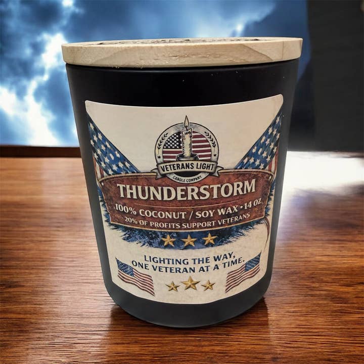 Thunderstorm Candle | Fresh Rain, Ozone & Earthy Scent for wholesale by Veterans Light Candle Company