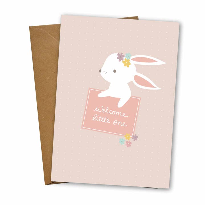 Bunny girl folding card for wholesale by mimie & joe