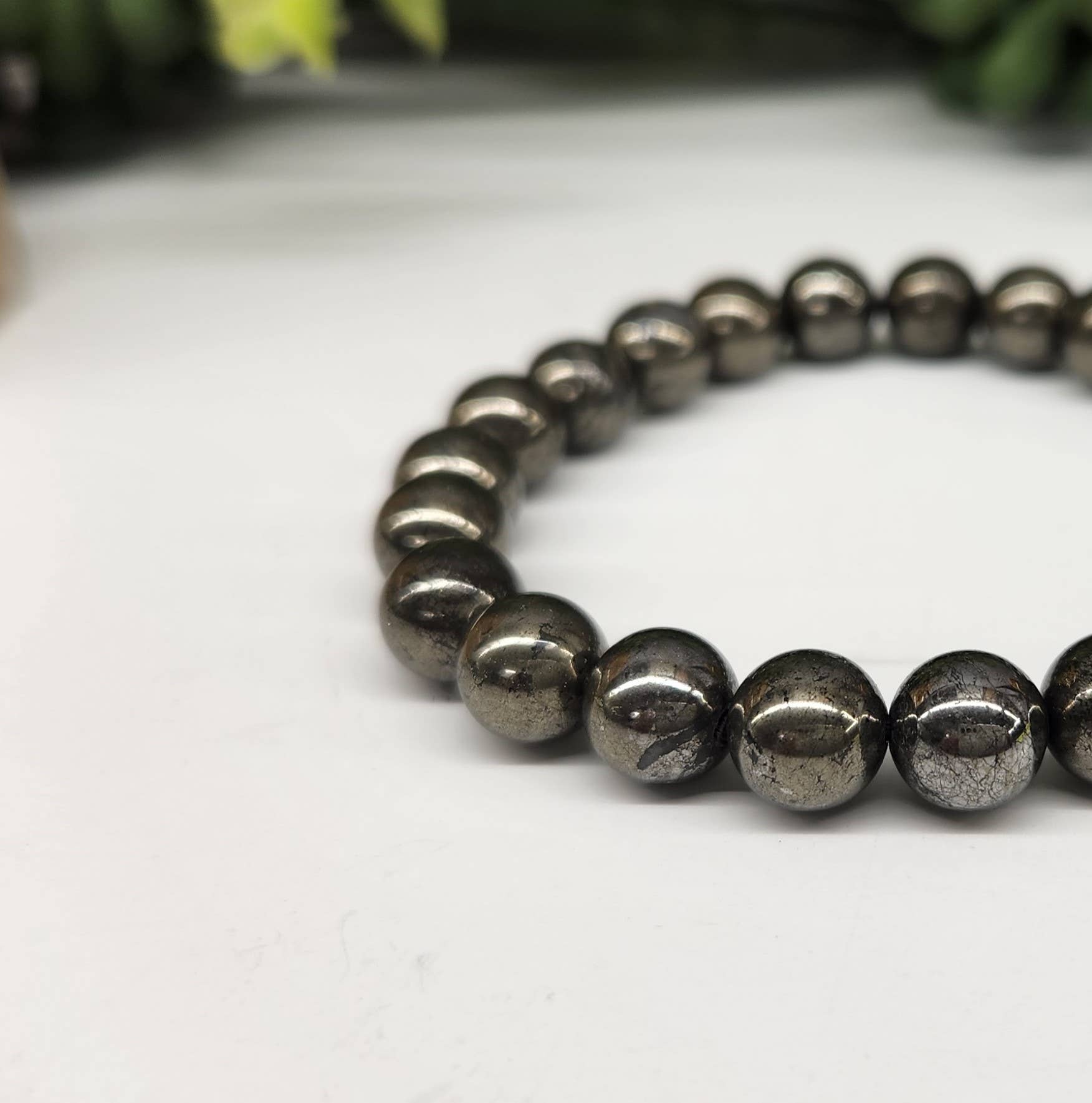 Meraki Gemstones - Wholesale Beaded Bracelet - Pyrite Stretchable Bracelet 8MM beads2