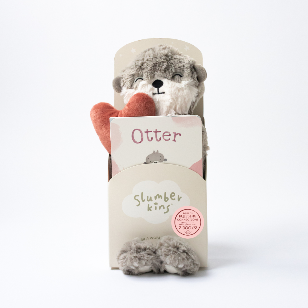 Slumberkins Inc. - Vente Peluche – enfant et bébé - Ensemble en peluche Otter Building Connections, avec 2 livres !1