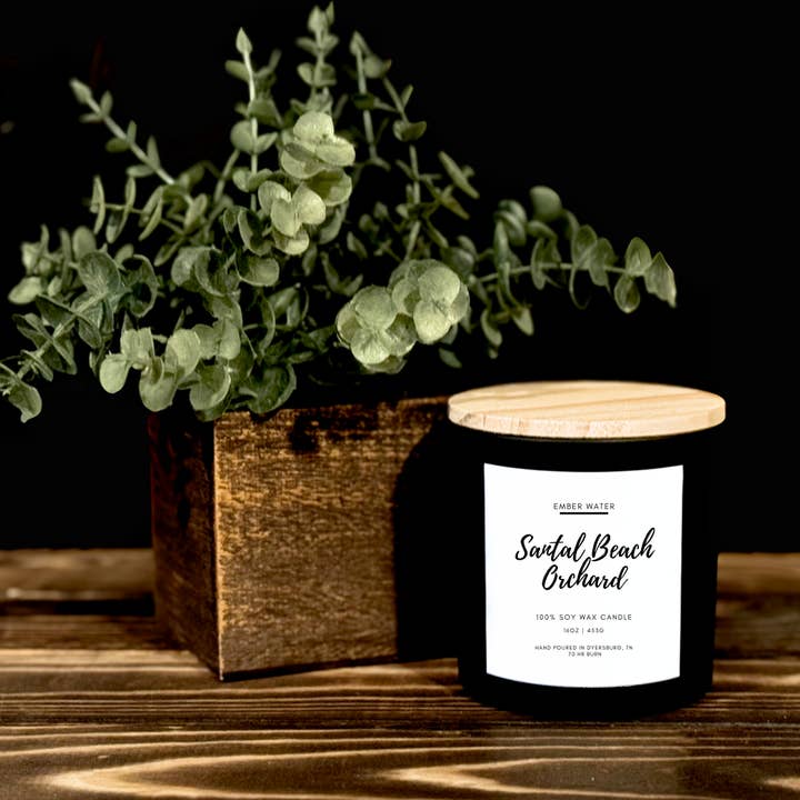 Ember Water - Wholesale Jar/Filled Candle - Santal Beach Orchard 16 oz 100% Soy Candle