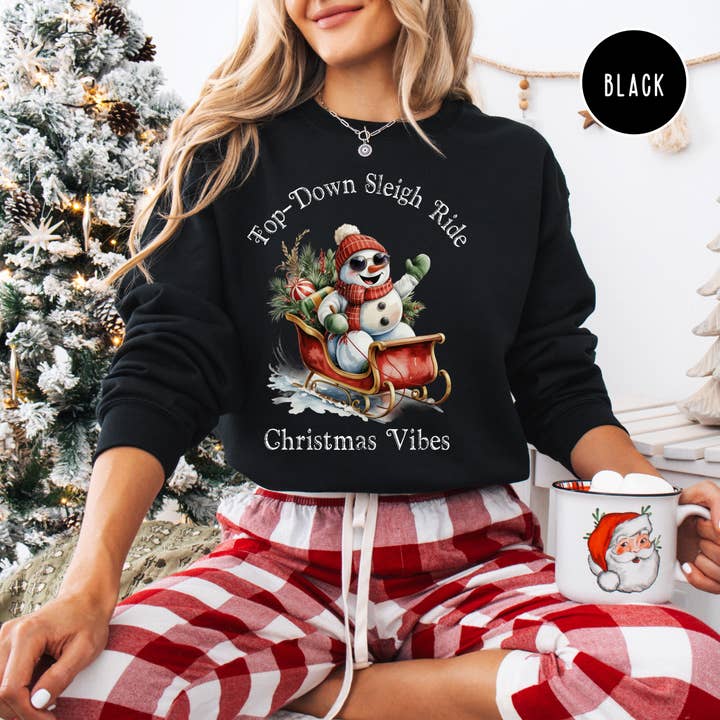 Top-Down Sleigh Ride Sweatshirt Christmas Sweatshirt for wholesale by CindyL Boutique