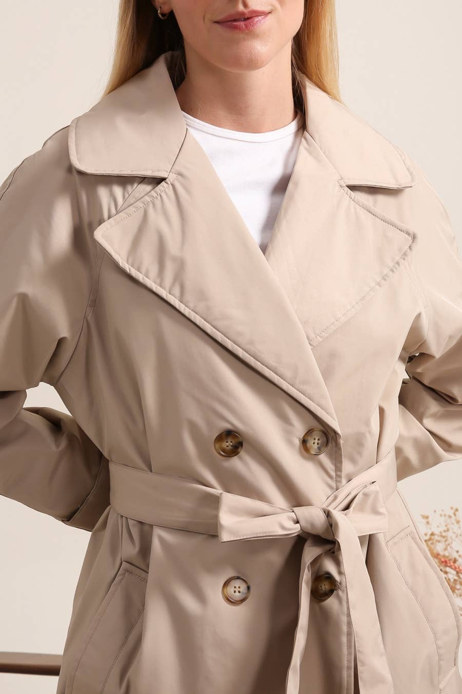 Attrait Paris – wholesale Trench coat – Women’s – Long waterproof trench coat with light padding9