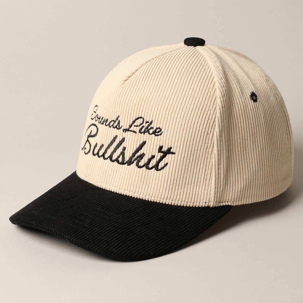 Fashion City - Wholesale Trucker Hat - Unisex - Sounds like Bullshit Corduroy Trucker Baseball Cap2