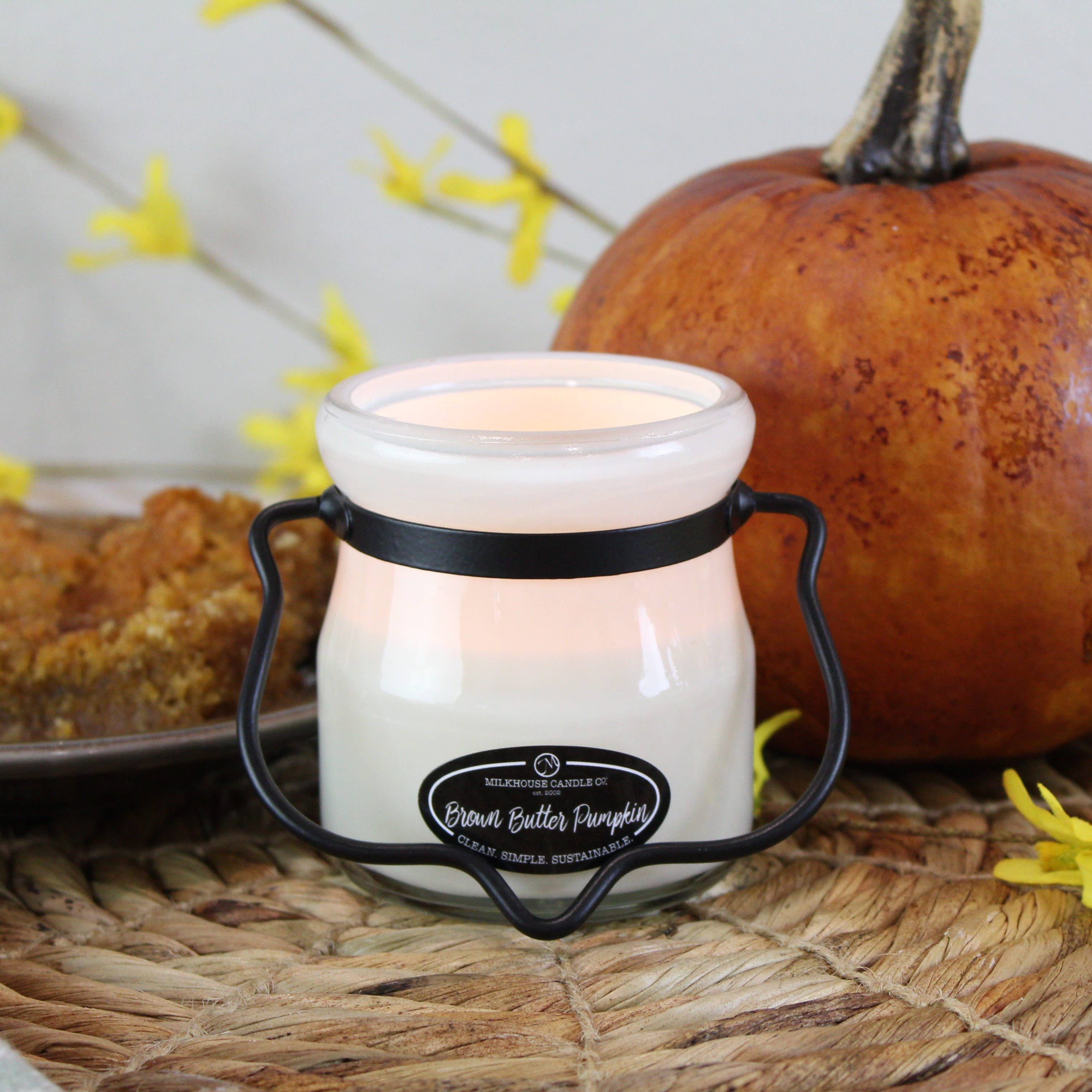 Milkhouse Candle Company - Wholesale Jar/Filled Candle - 5 oz Cream Jar Candle: Brown Butter Pumpkin1