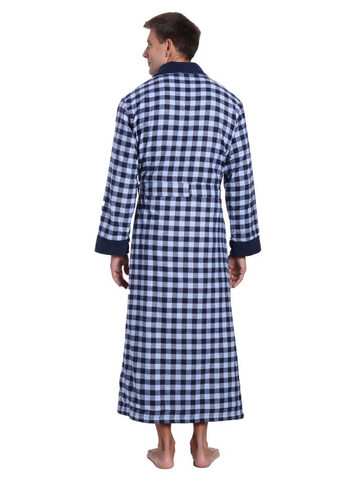 Noble Mount - Wholesale Robe – Men's - Men's Premium 100% Cotton Flannel Fleece Lined Robe50