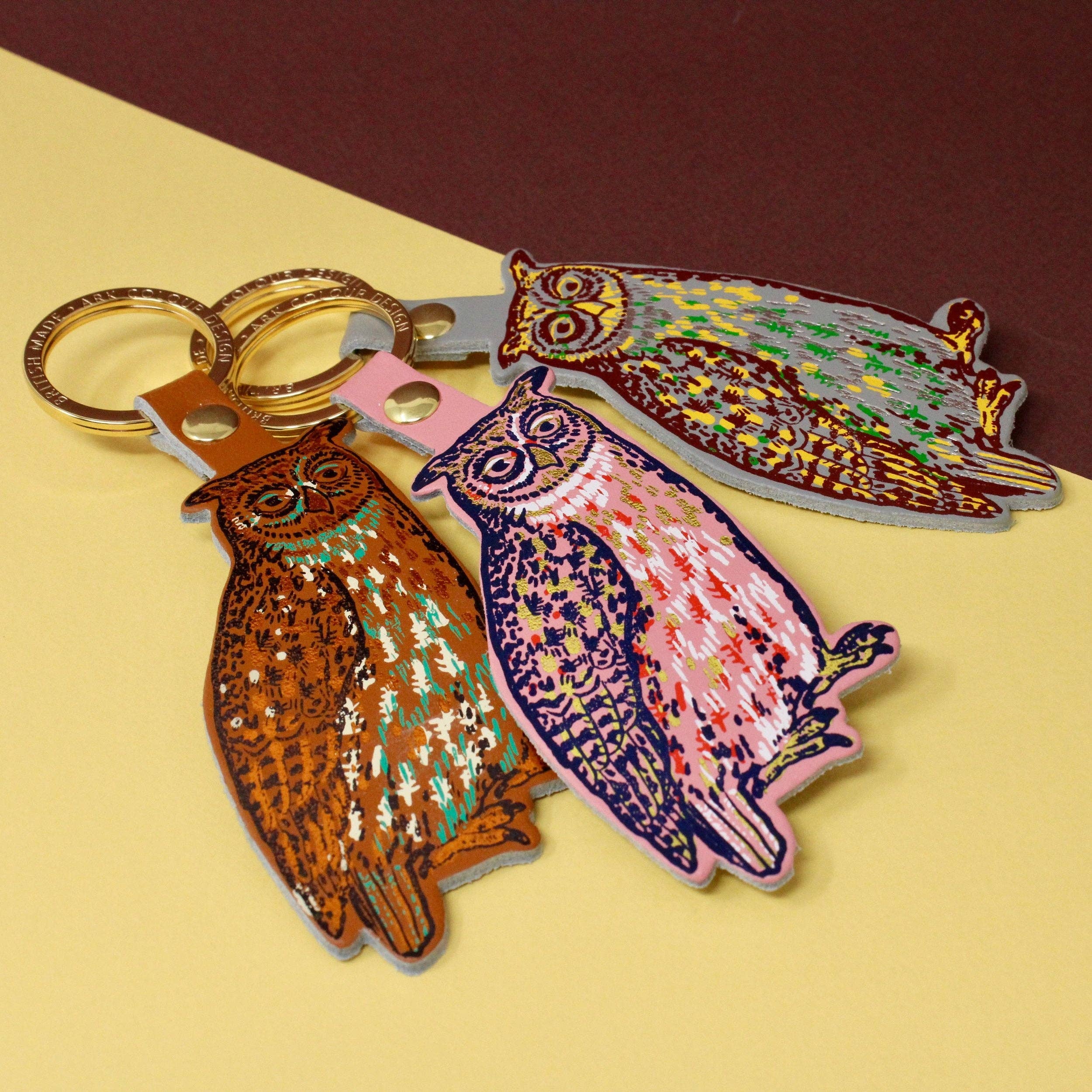 Ark Colour Design - Wholesale Sleutelhanger - Uniseks - Nocturnale uil sleutelhanger van echt leer3