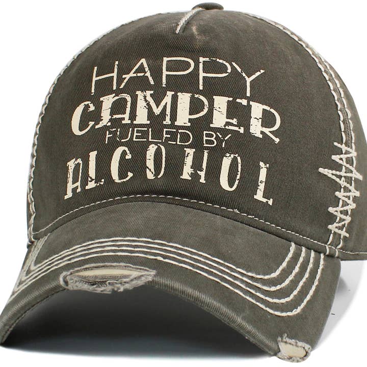 KBETHOS - Wholesale Baseball cap – Unisex - Happy Camper Fueled By Alcohol Vintage Ballcap9