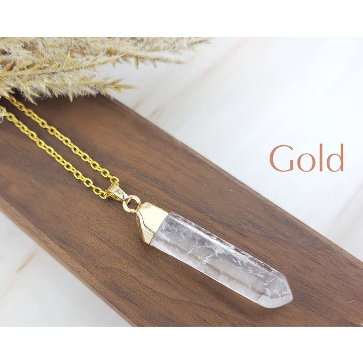 WonderLight Jewelry - Wholesale Pendant/Charm Necklace - Raw Crystal Pendulum Necklace - Clear Quartz / Clarity