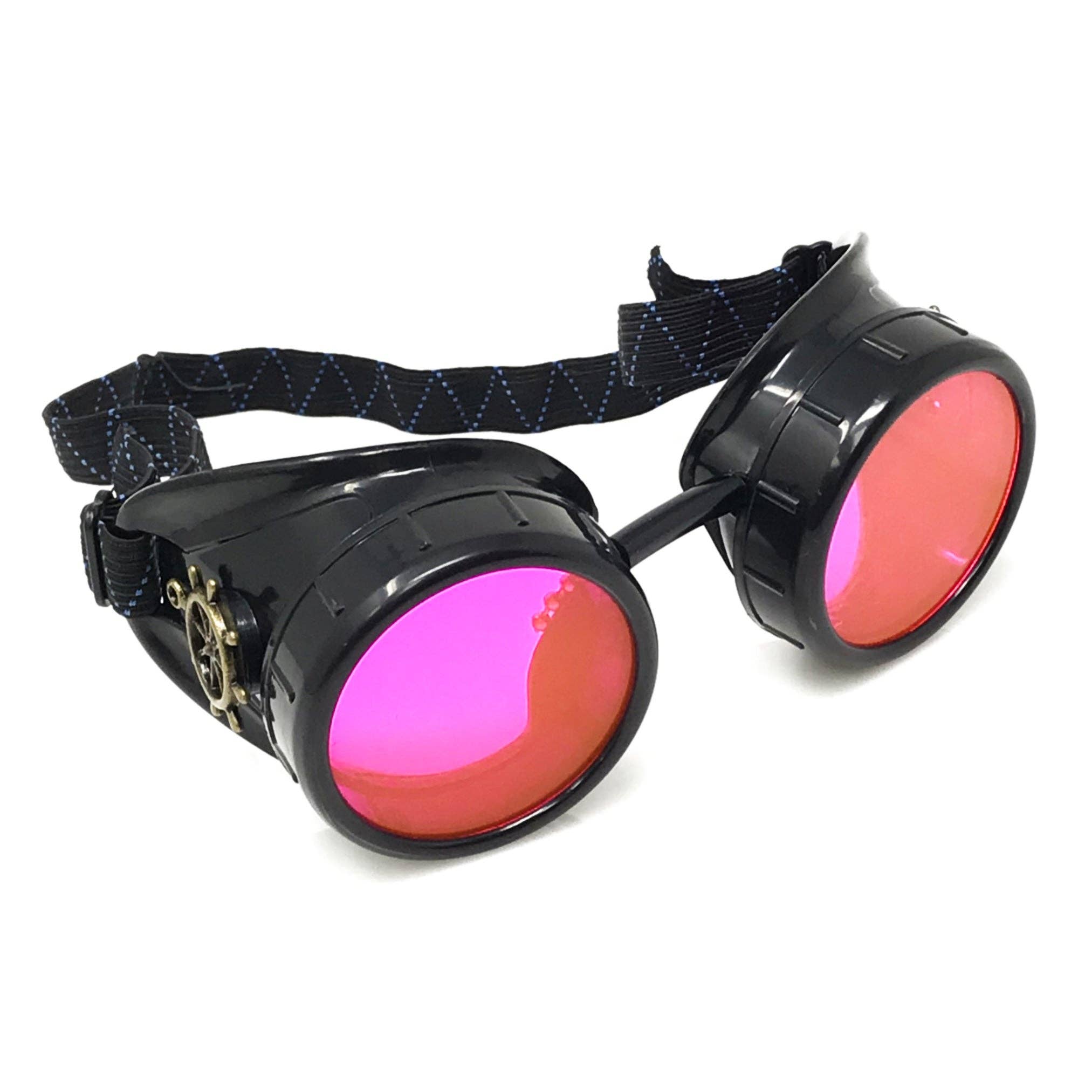 UMBRELLALABORATORY - Wholesale Sunglasses - Unisex - Steampunk Mad scientist goggles UV glow neon rave lenses0